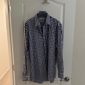 Classic Navy and White Checkered Men's Shirt